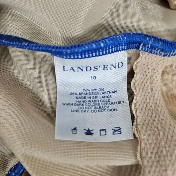 Land's End One Piece Blue Full Coverage Swimsuit Size 10 - Picture 5 of 5